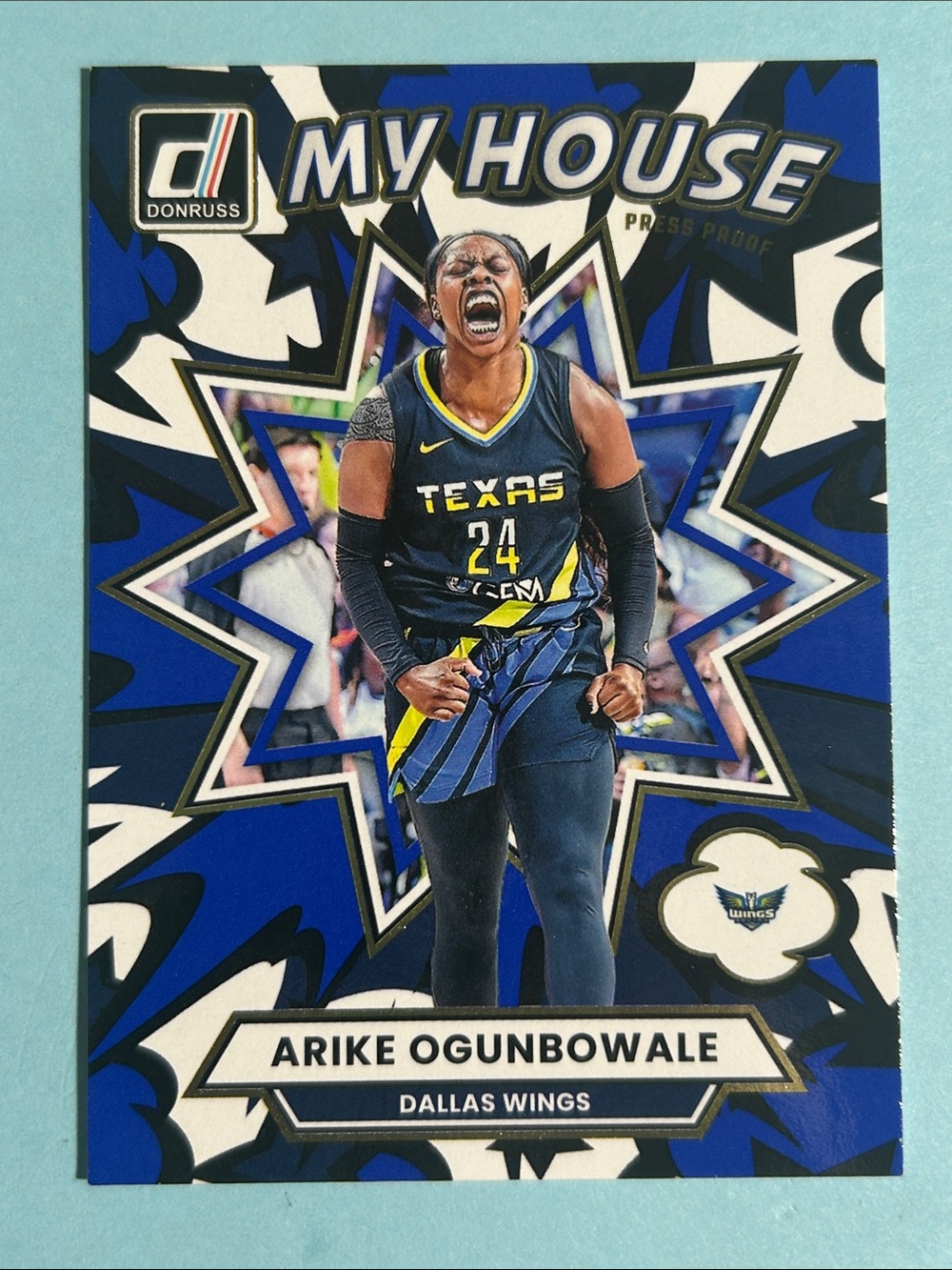 Arike Ogunbowale, Dallas Wings 2025 Panini WNBA My House Press Proof Blue #2